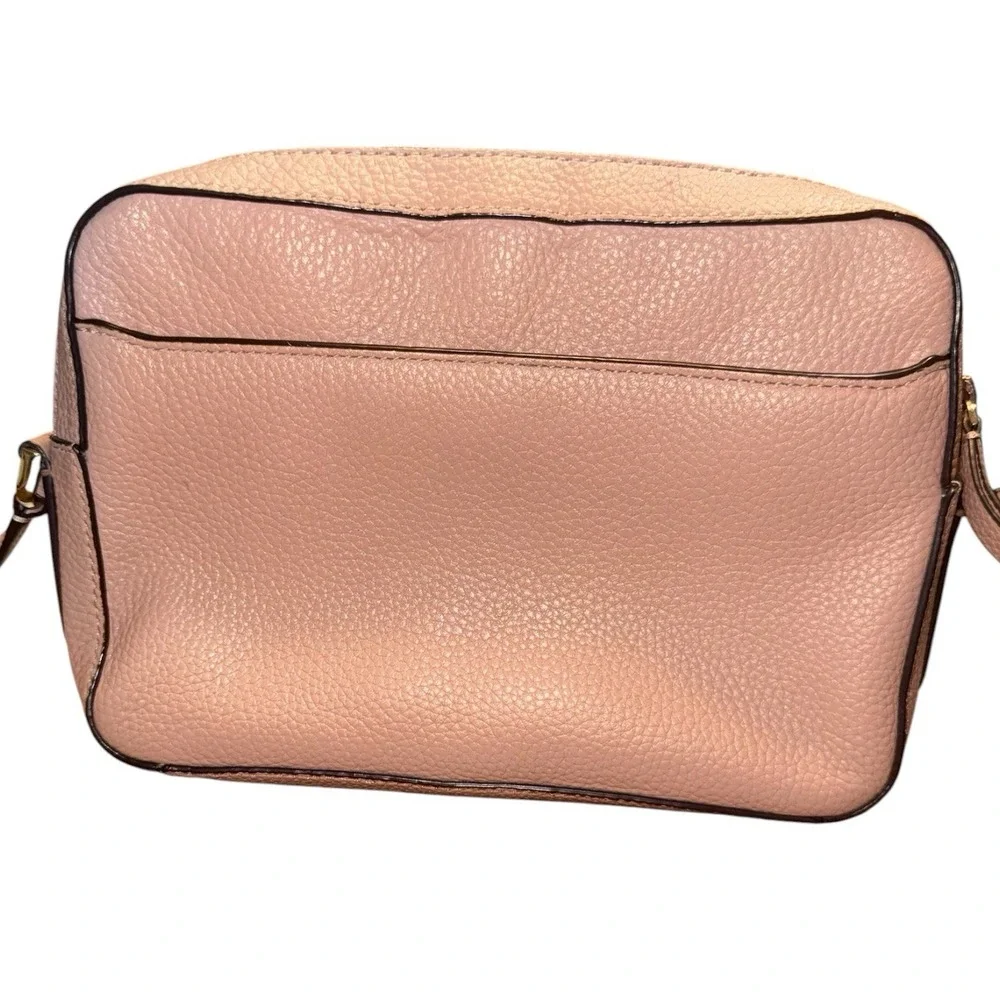 Kate Spade NY Blush Pink Pebbled Leather Camera Crossbody Bag Sienne Logo